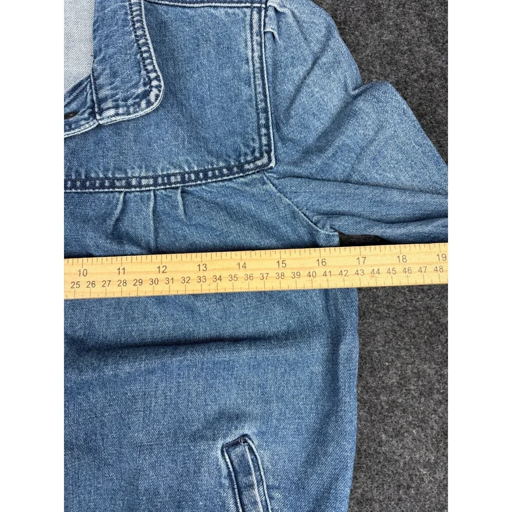 Gap Denim For Good Girls XXL Light Wash Blue Puff Sleeve Jean Trucker Jacket